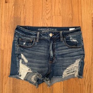 -American Eagle high-waisted distressed denim shorts